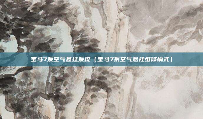 宝马7系空气悬挂系统（宝马7系空气悬挂维修模式）
