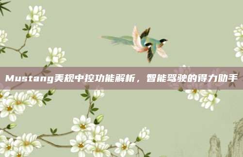 Mustang美规中控功能解析，智能驾驶的得力助手