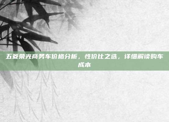 五菱荣光商务车价格分析，性价比之选，详细解读购车成本