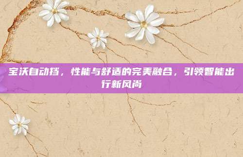 宝沃自动挡，性能与舒适的完美融合，引领智能出行新风尚