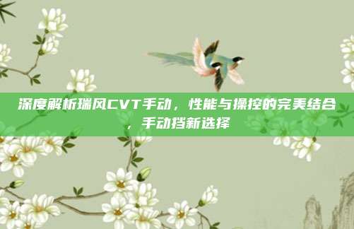 深度解析瑞风CVT手动，性能与操控的完美结合，手动挡新选择