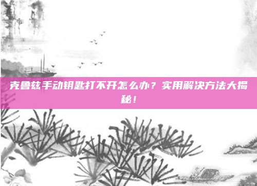 克鲁兹手动钥匙打不开怎么办?实用解决方法大揭秘!