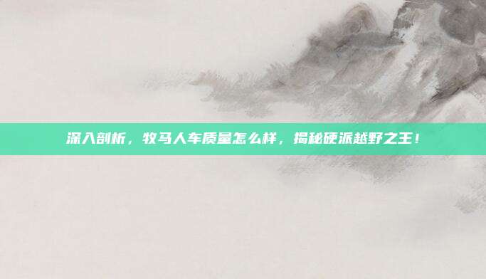 深入剖析,牧马人车质量怎么样,揭秘硬派越野之王!
