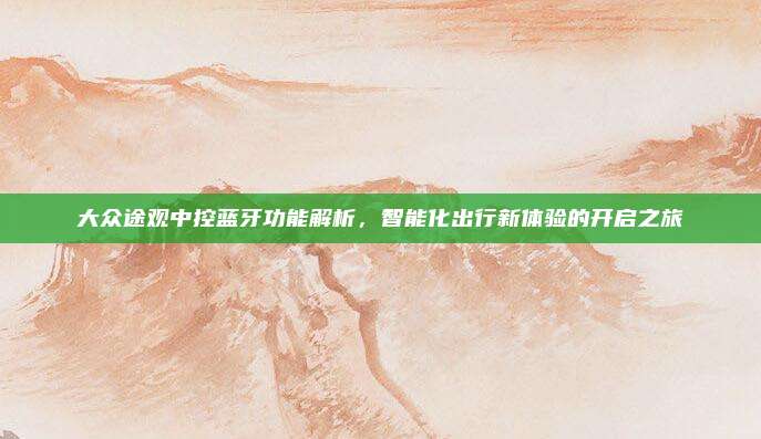 大众途观中控蓝牙功能解析，智能化出行新体验的开启之旅