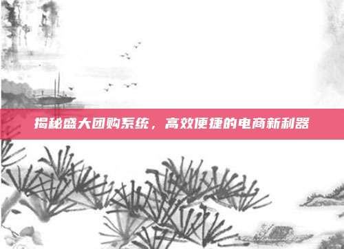 揭秘盛大团购系统,高效便捷的电商新利器
