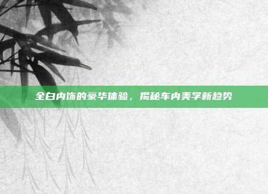 全白内饰的豪华体验,揭秘车内美学新趋势