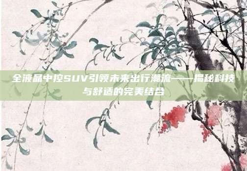 全液晶中控SUV引领未来出行潮流——揭秘科技与舒适的完美结合