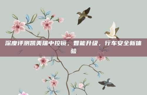 深度评测凯美瑞中控镜，智能升级，行车安全新体验