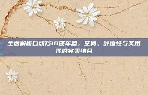 全面解析自动挡10座车型，空间、舒适性与实用性的完美结合