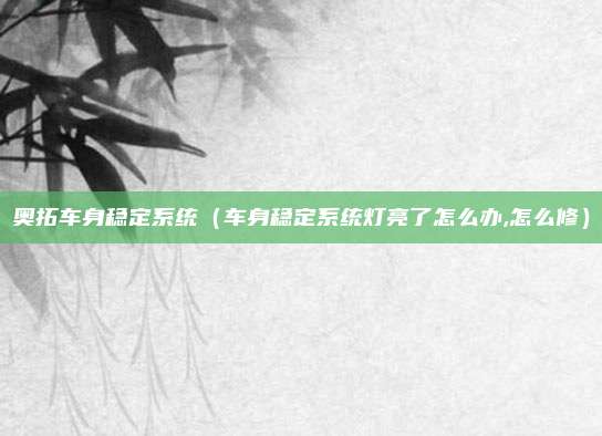 奥拓车身稳定系统（车身稳定系统灯亮了怎么办,怎么修）