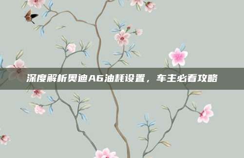 深度解析奥迪A6油耗设置，车主必看攻略