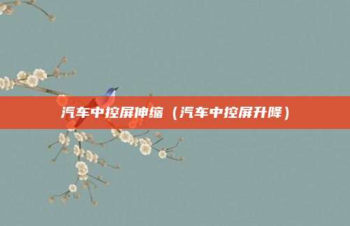 汽车中控屏伸缩(汽车中控屏升降)