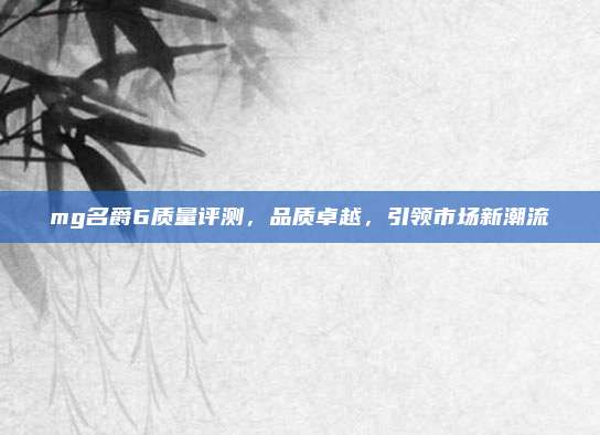 mg名爵6质量评测,品质卓越,引领市场新潮流