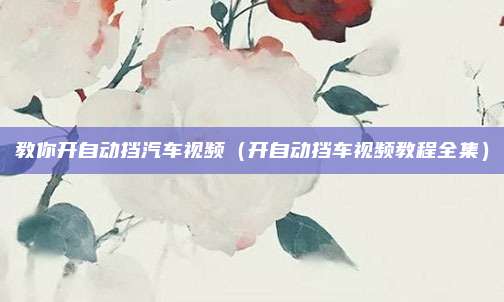 教你开自动挡汽车视频(开自动挡车视频教程全集)