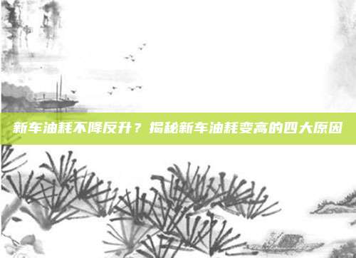 新车油耗不降反升？揭秘新车油耗变高的四大原因