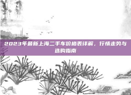 2023年最新上海二手车价格表详解，行情走势与选购指南