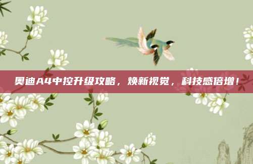奥迪A4中控升级攻略,焕新视觉,科技感倍增!