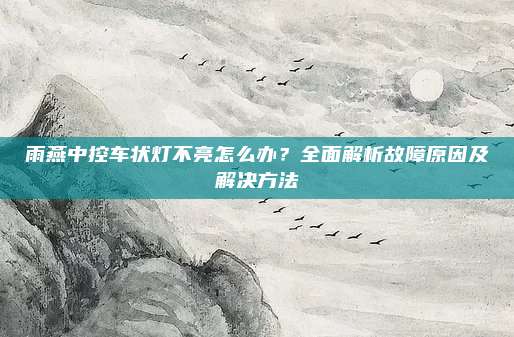 雨燕中控车状灯不亮怎么办？全面解析故障原因及解决方法