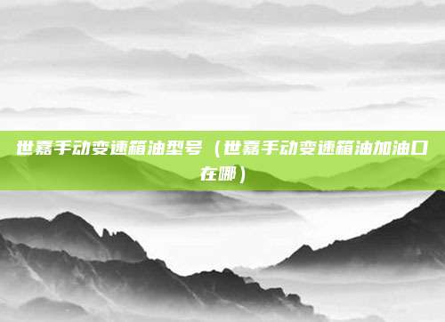 世嘉手动变速箱油型号（世嘉手动变速箱油加油口在哪）