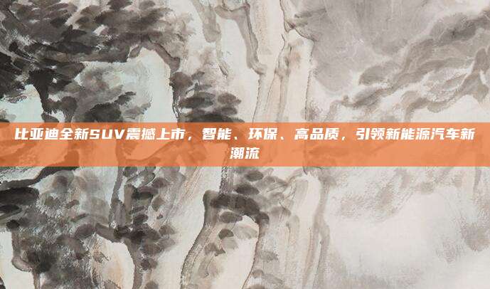 比亚迪全新SUV震撼上市，智能、环保、高品质，引领新能源汽车新潮流