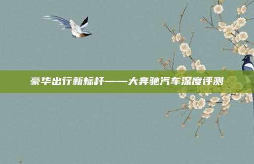 豪华出行新标杆——大奔驰汽车深度评测