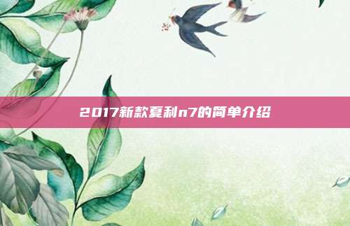 2017新款夏利n7的简单介绍