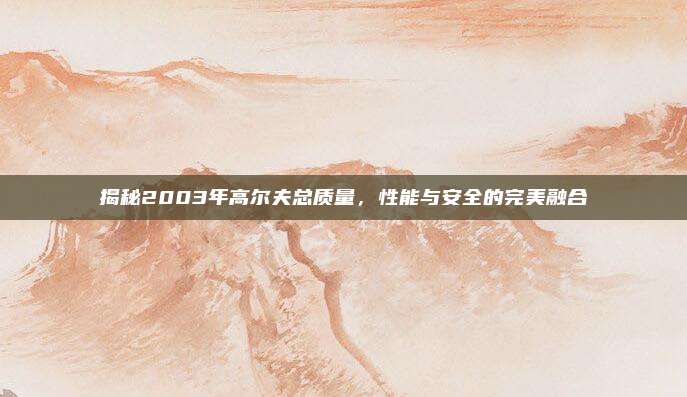 揭秘2003年高尔夫总质量,性能与安全的完美融合