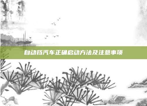 自动挡汽车正确启动方法及注意事项