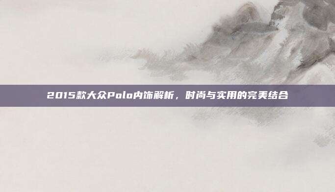 2015款大众Polo内饰解析,时尚与实用的完美结合