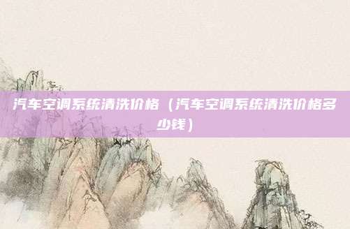 汽车空调系统清洗价格(汽车空调系统清洗价格多少钱)
