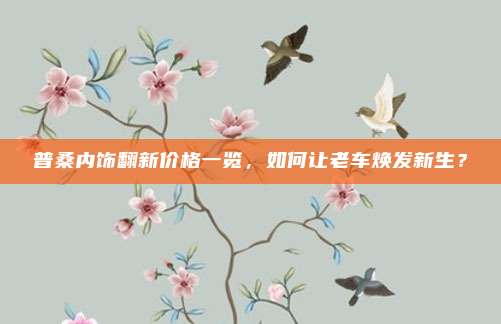 普桑内饰翻新价格一览,如何让老车焕发新生?