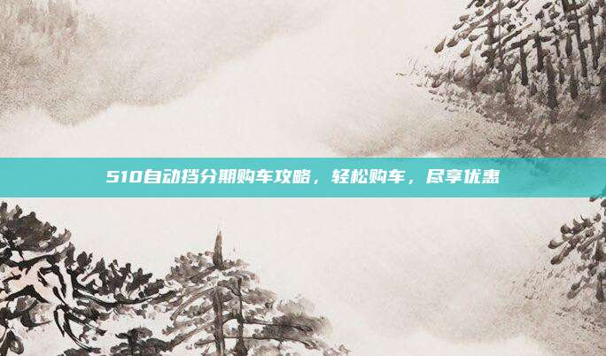 510自动挡分期购车攻略，轻松购车，尽享优惠