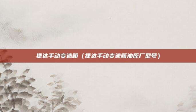 捷达手动变速箱（捷达手动变速箱油原厂型号）