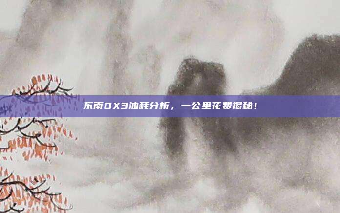 东南DX3油耗分析,一公里花费揭秘!