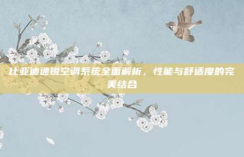 比亚迪速锐空调系统全面解析,性能与舒适度的完美结合