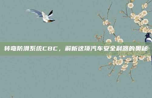 转弯防滑系统CBC,解析这项汽车安全利器的奥秘
