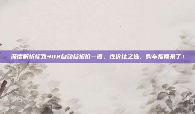 深度解析标致308自动挡报价一览,性价比之选,购车指南来了!