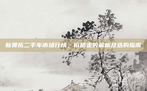 新奥拓二手车市场行情，价格走势解析及选购指南