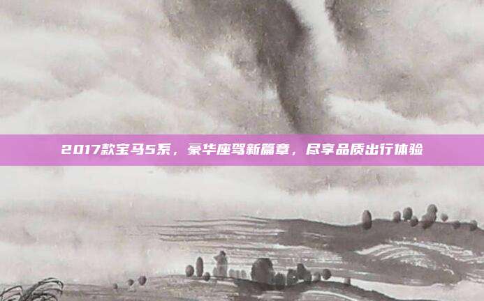 2017款宝马5系,豪华座驾新篇章,尽享品质出行体验