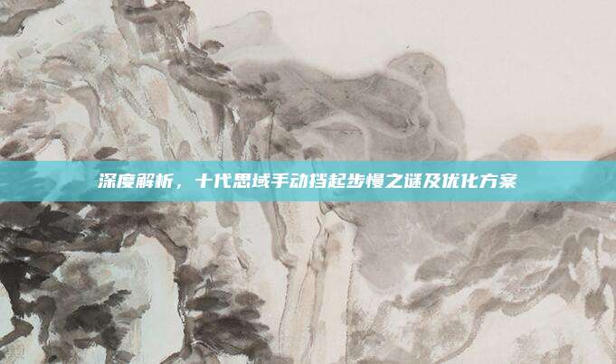 深度解析,十代思域手动挡起步慢之谜及优化方案
