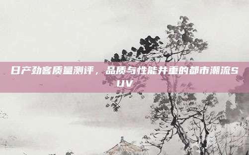 日产劲客质量测评,品质与性能并重的都市潮流SUV