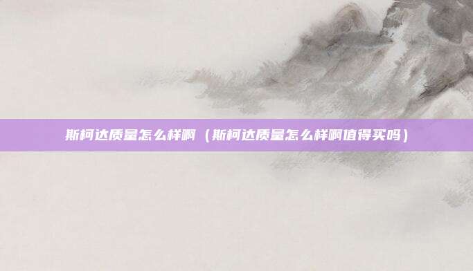 斯柯达质量怎么样啊（斯柯达质量怎么样啊值得买吗）