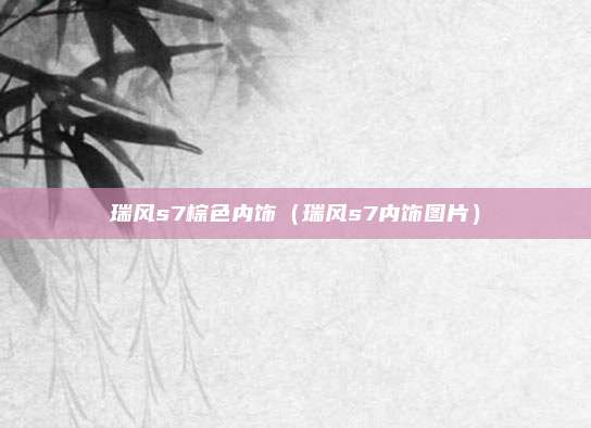 瑞风s7棕色内饰（瑞风s7内饰图片）