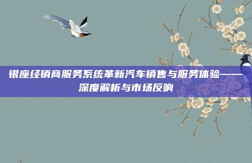 银座经销商服务系统革新汽车销售与服务体验——深度解析与市场反响