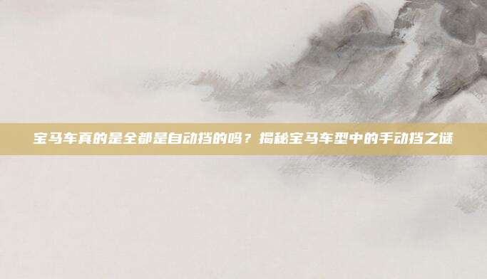 宝马车真的是全都是自动挡的吗？揭秘宝马车型中的手动挡之谜