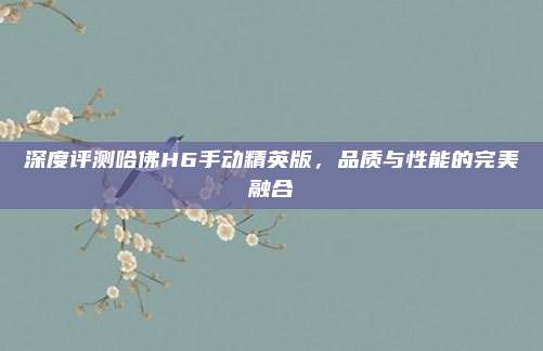深度评测哈佛H6手动精英版，品质与性能的完美融合