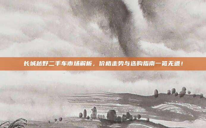 长城越野二手车市场解析,价格走势与选购指南一览无遗!