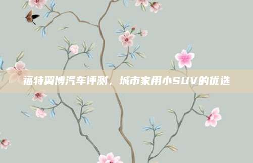 福特翼博汽车评测，城市家用小SUV的优选