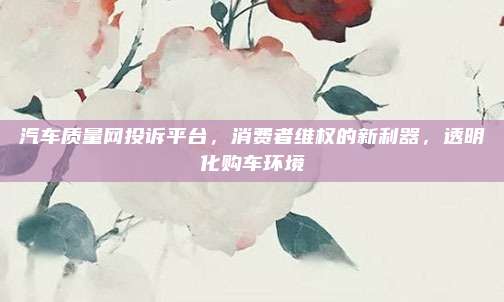 汽车质量网投诉平台，消费者维权的新利器，透明化购车环境