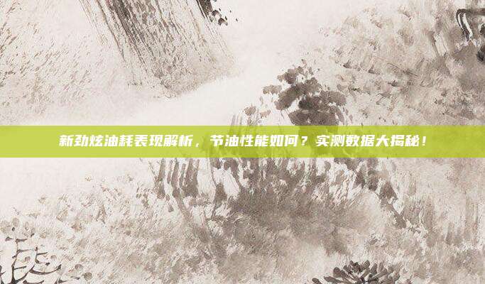 新劲炫油耗表现解析,节油性能如何?实测数据大揭秘!